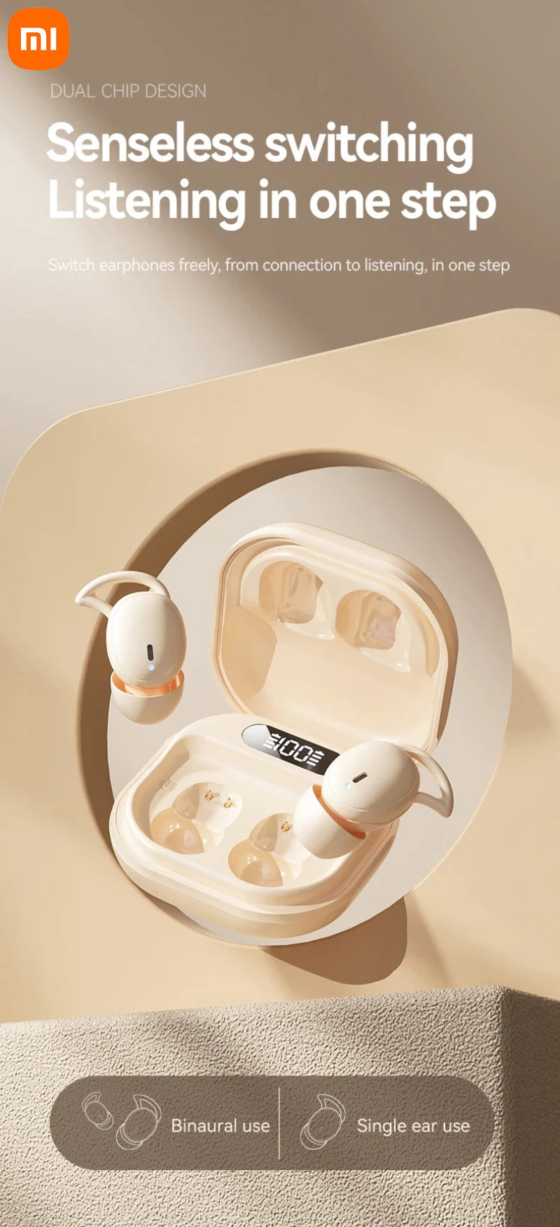 Xiaomi MIJIA Wireless Sleep Specific Invisible Earbuds Bluetooth 5.4 Headphones HiFi Stereo Sound Music Headphones TWS Earphones