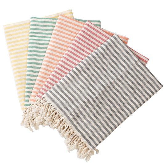 Fringed Beach Towel Polyester Cotton Wearable Striped Bath Towel Cushion Tablecloth