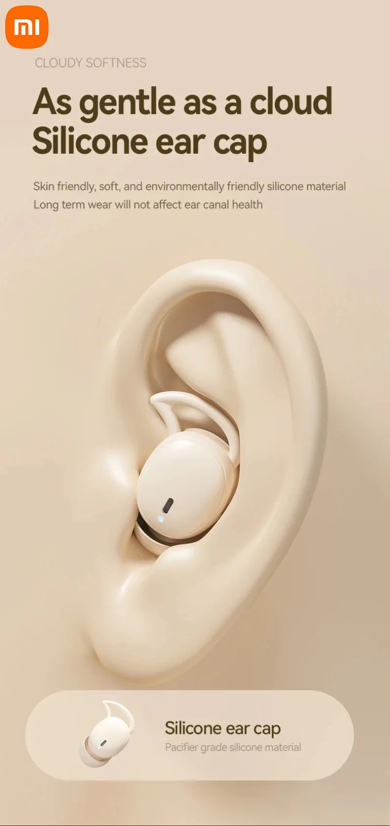 Xiaomi MIJIA Wireless Sleep Specific Invisible Earbuds Bluetooth 5.4 Headphones HiFi Stereo Sound Music Headphones TWS Earphones
